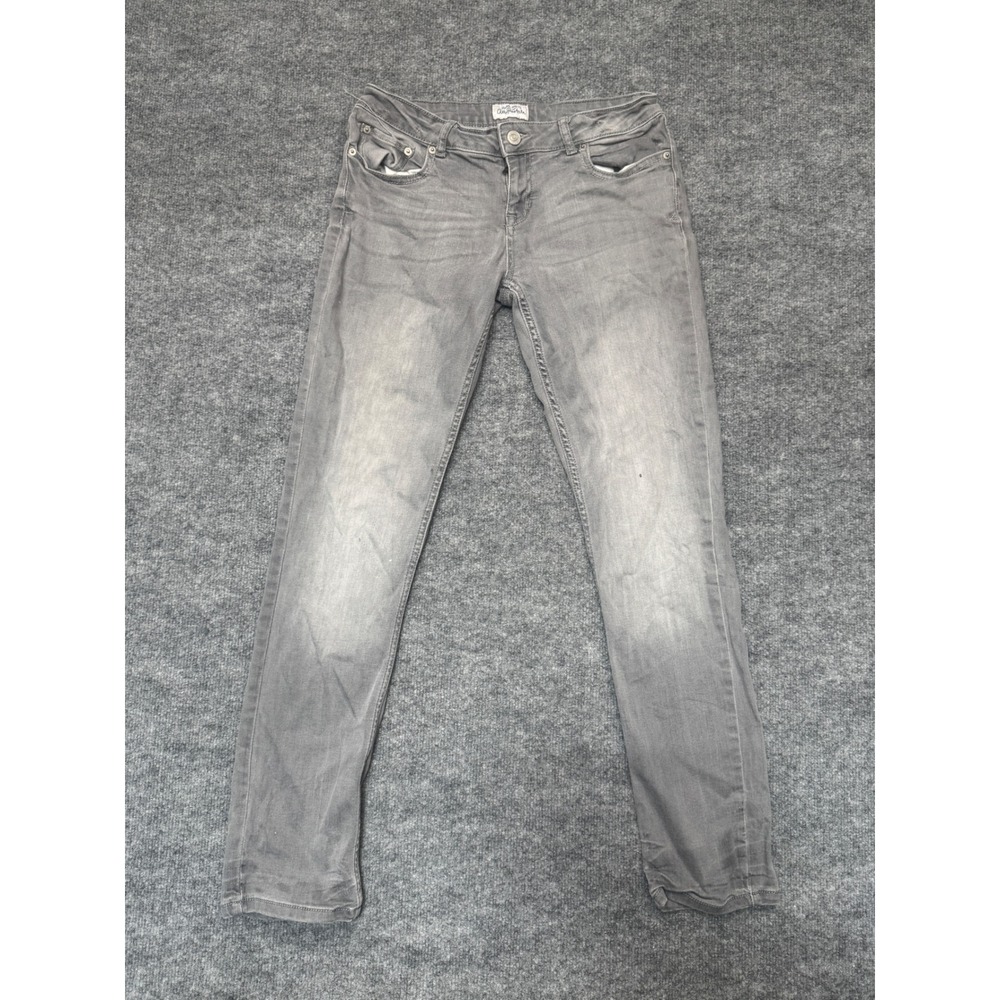 Aeropostale Bayla Skinny Jeans Womens 9/10 Reg Gray Denim Stretch Rhinestone